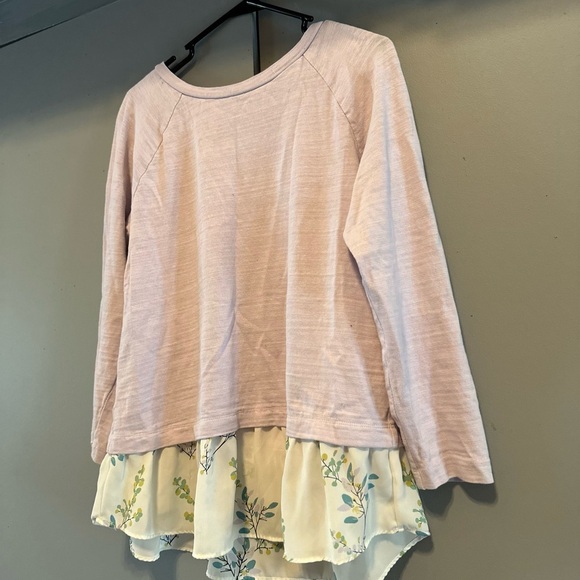 LOFT - Lavender Knit Top With Floral Hem (Size S) - Picture 3 of 12